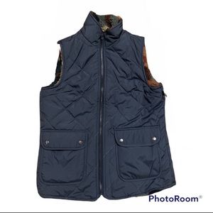 Stoic Navy Quilted Full Zip Reversible Vest
